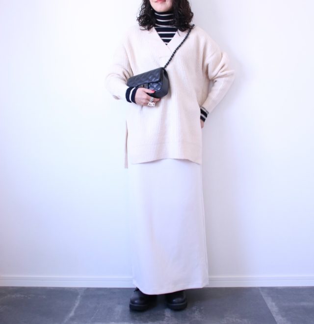 ボーダーをあわせたコーデ