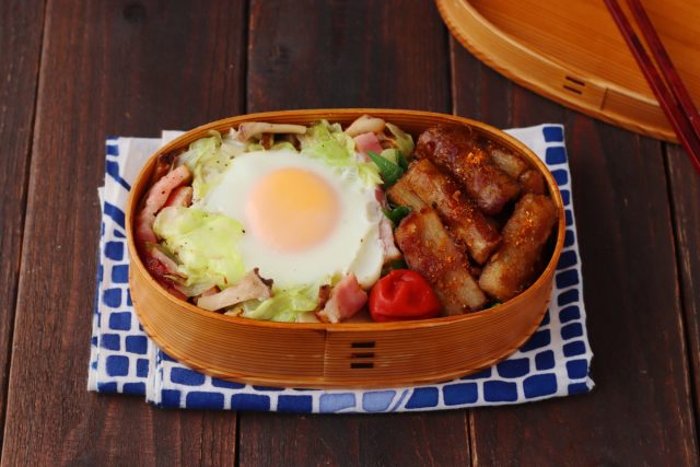 簡単「ごぼうの唐揚げ」「巣ごもり卵」2品弁当