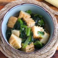 朝はレンジにお任せ！体が温まる「小松菜と厚揚げの生姜あんかけ」
