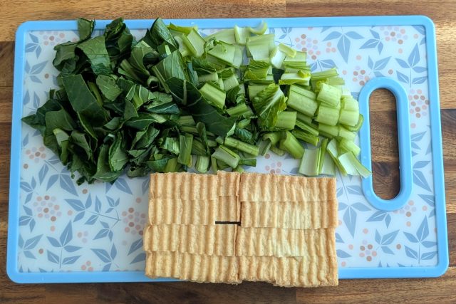 小松菜と厚揚げ