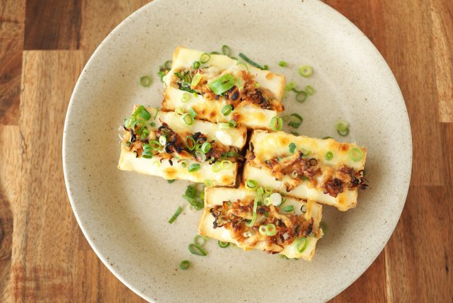 厚揚げ納豆のはさみ焼き