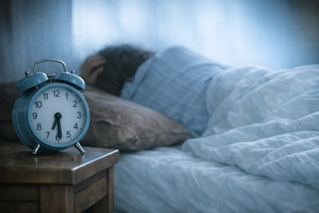 朝　寝室　暗い