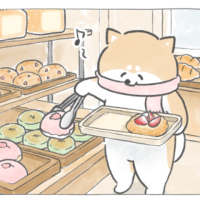 【四コマ漫画】買って帰るだけで気分上がる♪春のごほうびベーカリー