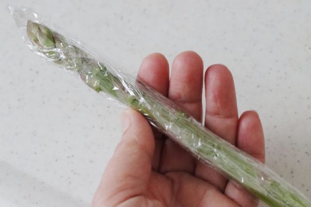 ラップを巻いたアスパラガス