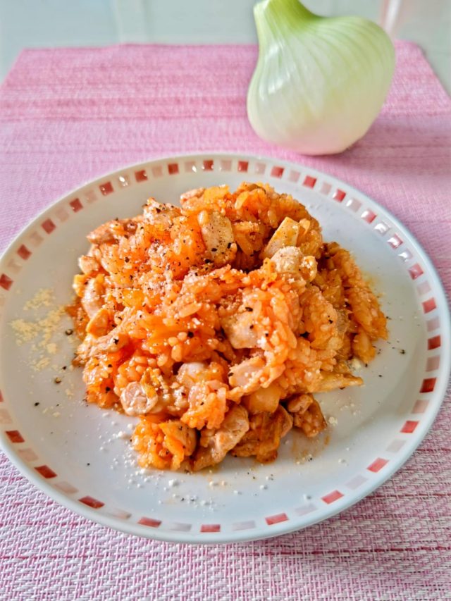 新玉ねぎのチキンライス