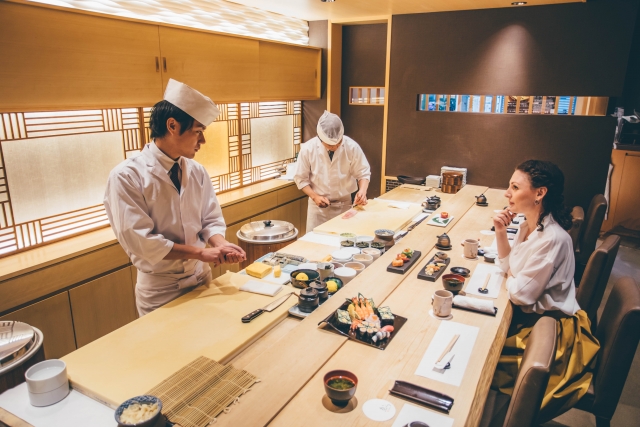 寿司屋のカウンター