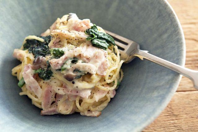 生パスタ風カルボナーラ