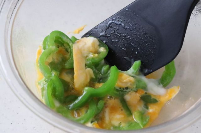 レンジピーマン卵