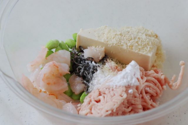 海老入り豆腐つくねの生地