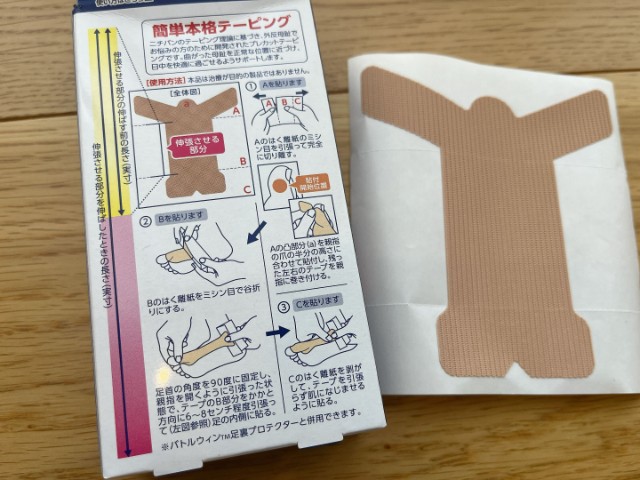 外反母趾プロテクターの箱裏