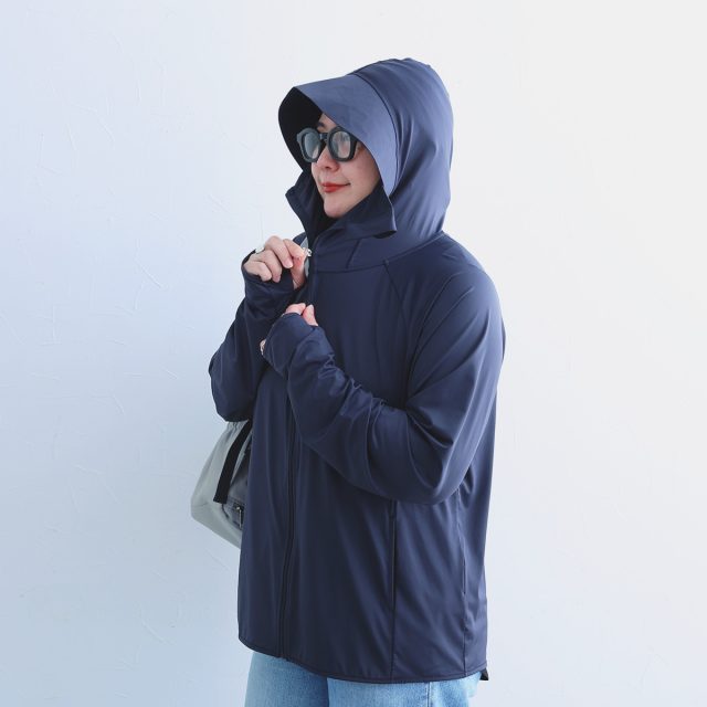 ひんやり 接触冷感 UVカットパーカー