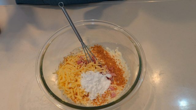 とろとろベーコンチーズ豆腐の生地