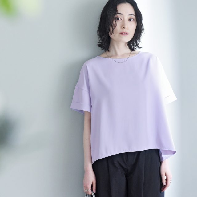 洗えてシワになりにくい 着回しの効く Tシャツブラウス 接触冷感 吸水速乾