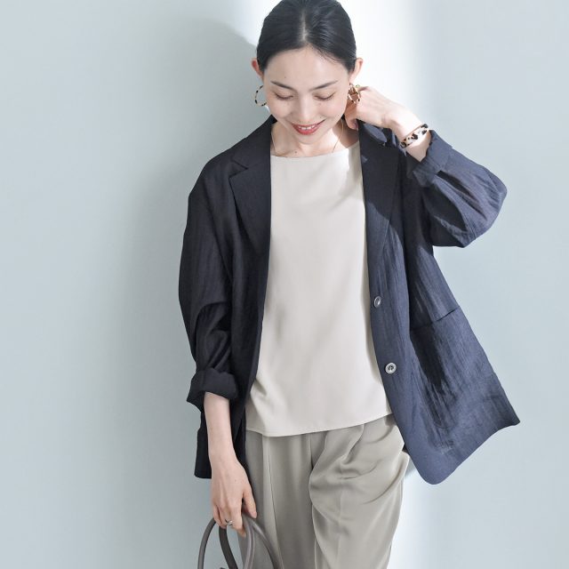 洗えてシワになりにくい 着回しの効く Tシャツブラウス 接触冷感 吸水速乾