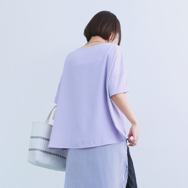 洗えてシワになりにくい 着回しの効く Tシャツブラウス 接触冷感 吸水速乾