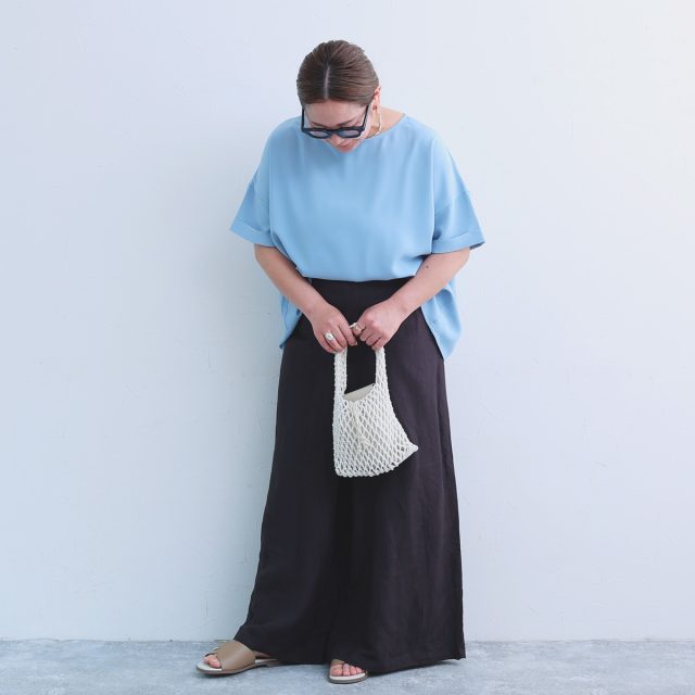 洗えてシワになりにくい 着回しの効く Tシャツブラウス 接触冷感 吸水速乾