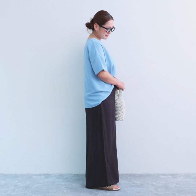 洗えてシワになりにくい 着回しの効く Tシャツブラウス 接触冷感 吸水速乾