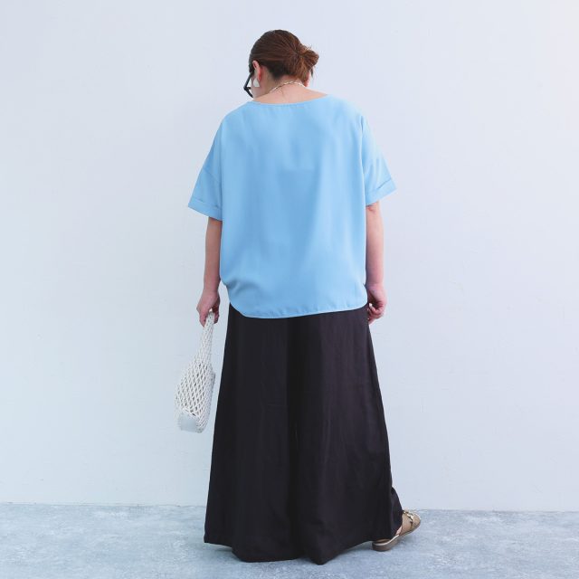 洗えてシワになりにくい 着回しの効く Tシャツブラウス 接触冷感 吸水速乾
