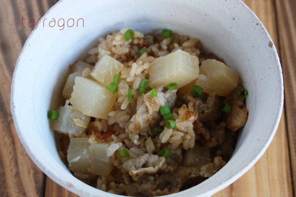 大根と豚の炊き込みご飯