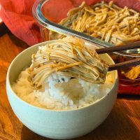 レンジで一発！ごはんが進む「えのきのすき焼き風」