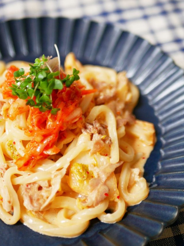 クリーミーな豚キムチうどん
