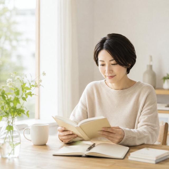 本を読む女性