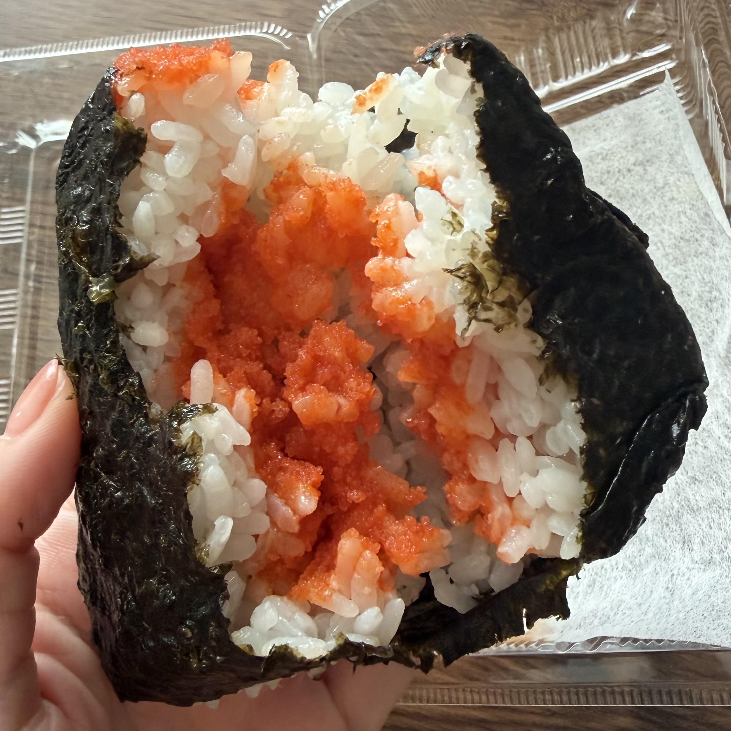 明太子おにぎり中身