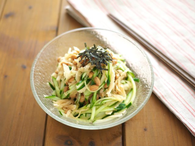 納豆と切り干し大根のめんつゆ和え