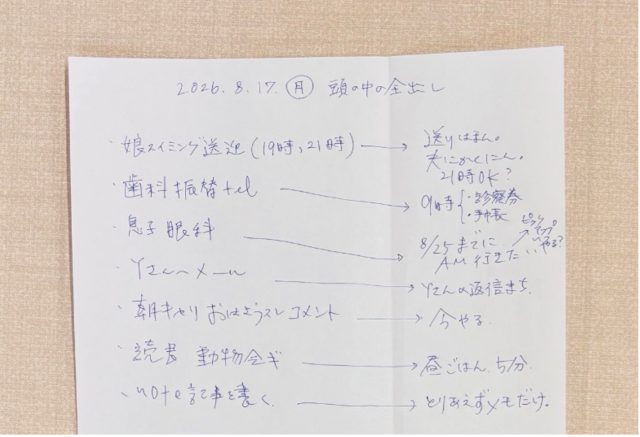 書き出した紙