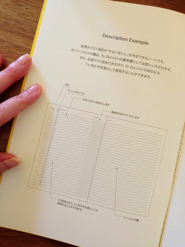 ラコニックのスタイルノートの中面