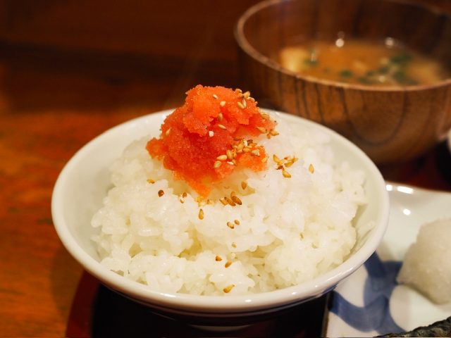 明太子をのせた白ごはん
