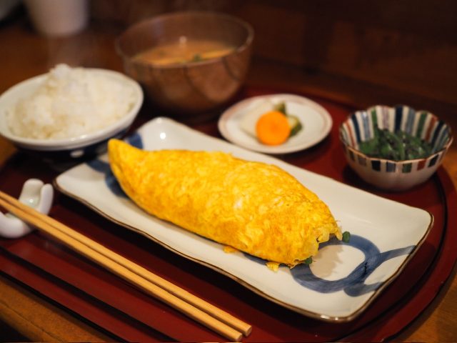 しらすねぎオムレツの定食