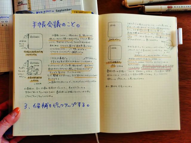 手帳会議を書いたノート
