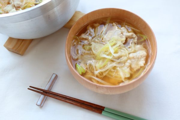 ねぎと豚のしゃぶしゃぶ風スープ