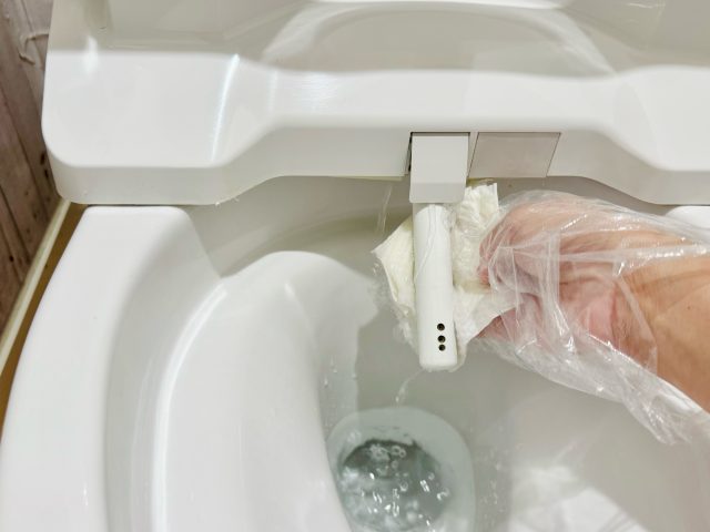トイレのシャワーノズル掃除